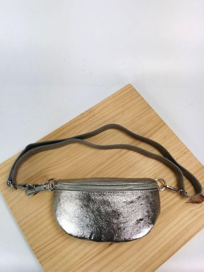 Riñonera Piel Plata Erica Italians 20112-S502